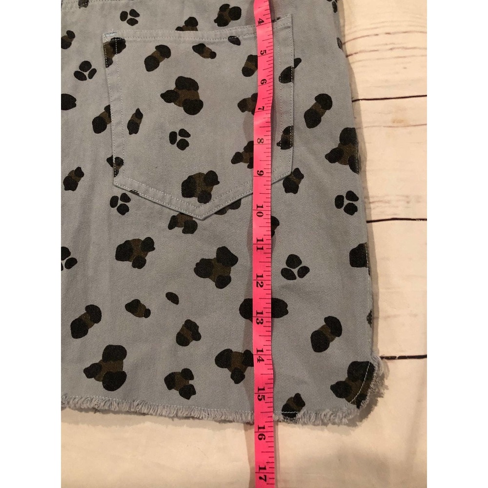 Entro Overalls dress Light grey Blue Leopard Spots with skirt bottom Size Medium - Picture 7 of 9